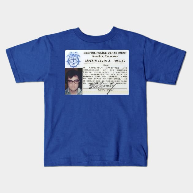 Captain Elvis A. Presley Memphis Police Kids T-Shirt by Elvira Khan